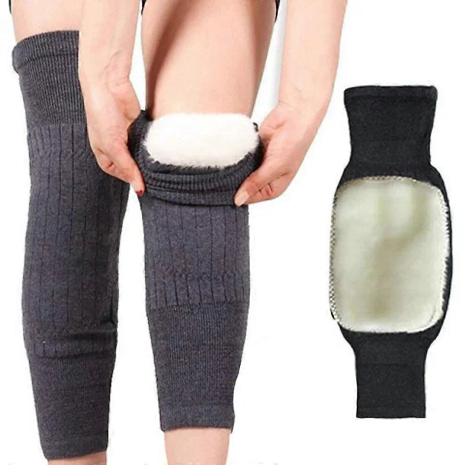 Knee Warmer - Woolen Blend Thermal Leg Warmers - 1 Pair Knee Pad - Unisex Elastic Knee Pads For Men & Women